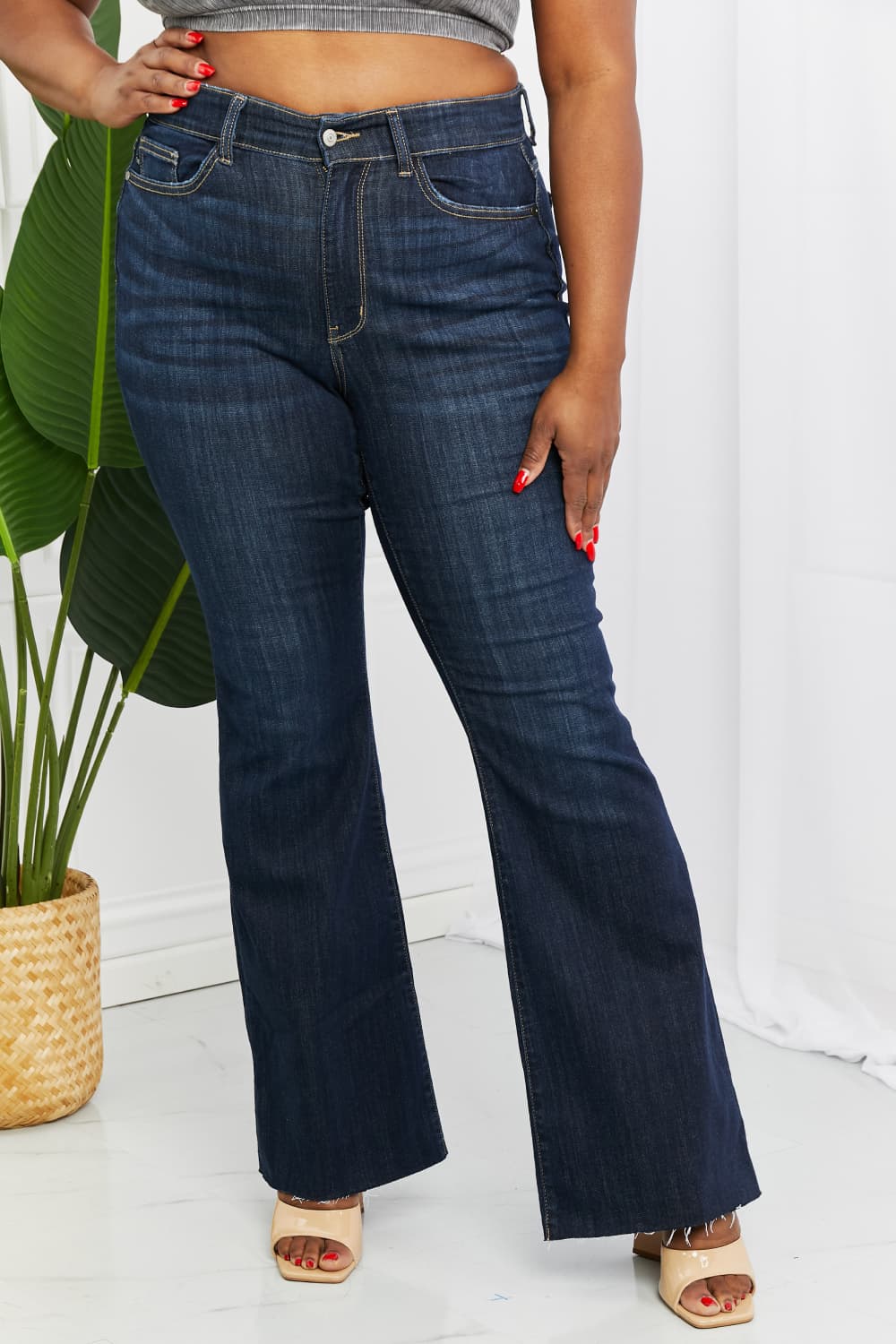 Judy Blue Tiffany Mid Rise Flare Jeans