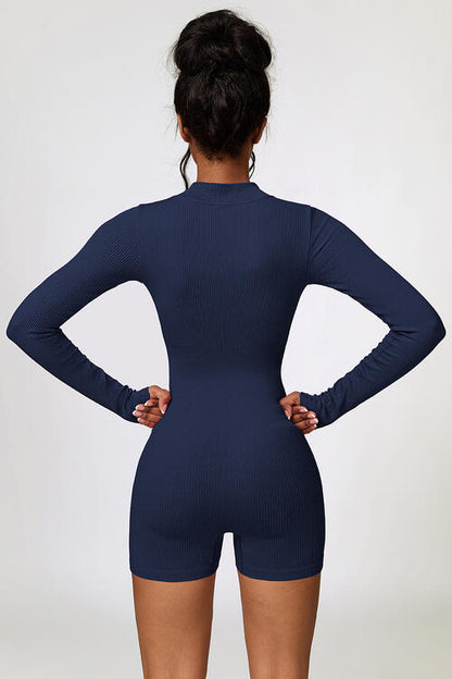 Half Zip Long Sleeve Sports Romper