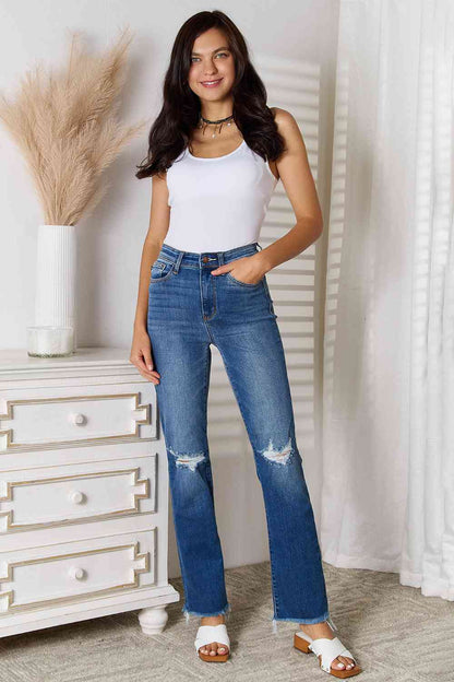 Judy Blue Distressed Raw Hem Jeans