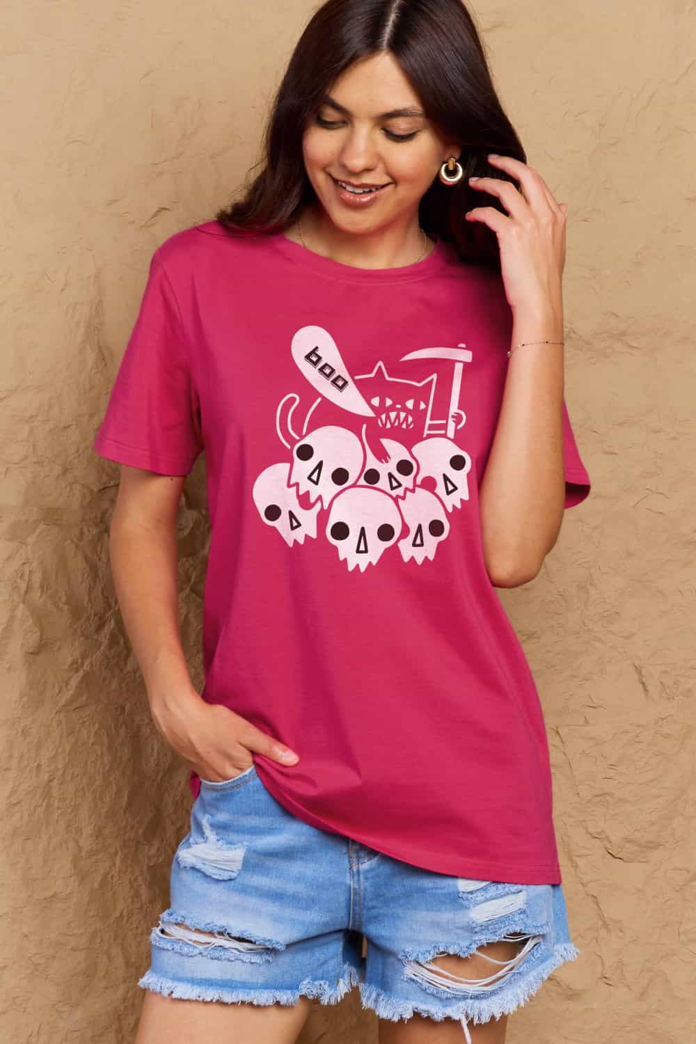 Simply Love Graphic BOO Cotton T-Shirt