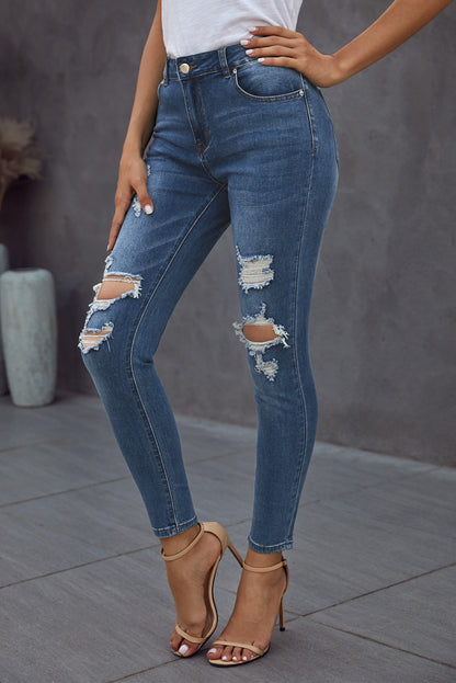 Vintage Skinny Ripped Jeans Trendsi