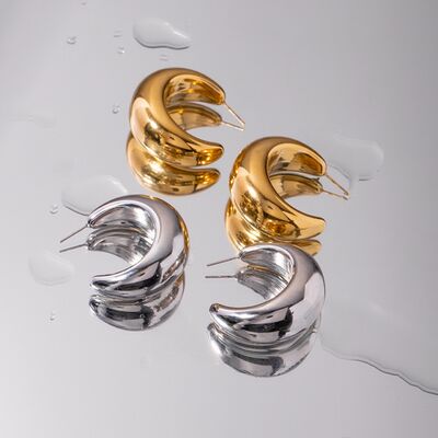 18K Gold-Plated Moon Crescent Earrings