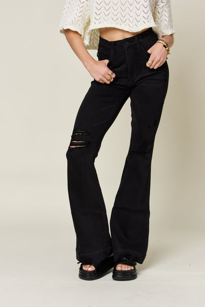 Judy Blue High Waist Distressed Flare Jeans