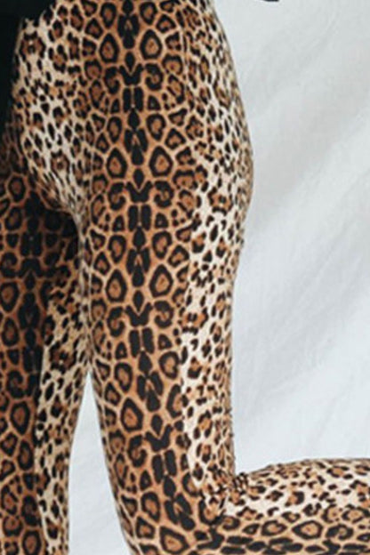 Leopard Print Flare Leg Pants Trendsi