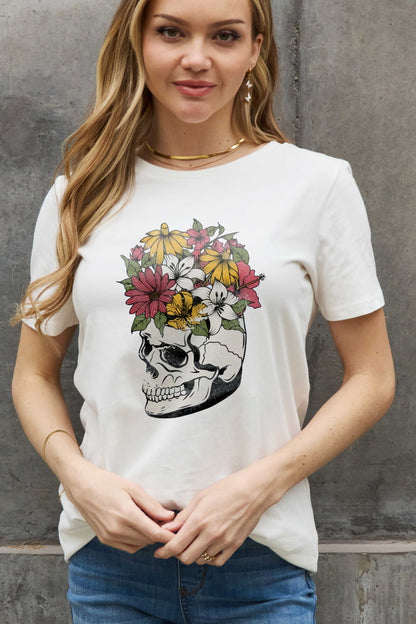 Simply Love Skull Graphic Cotton Tee