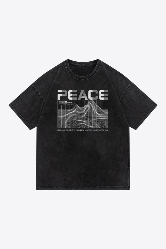 Men's PEACE Graphic Dropped Shoulder Tee Trendsi