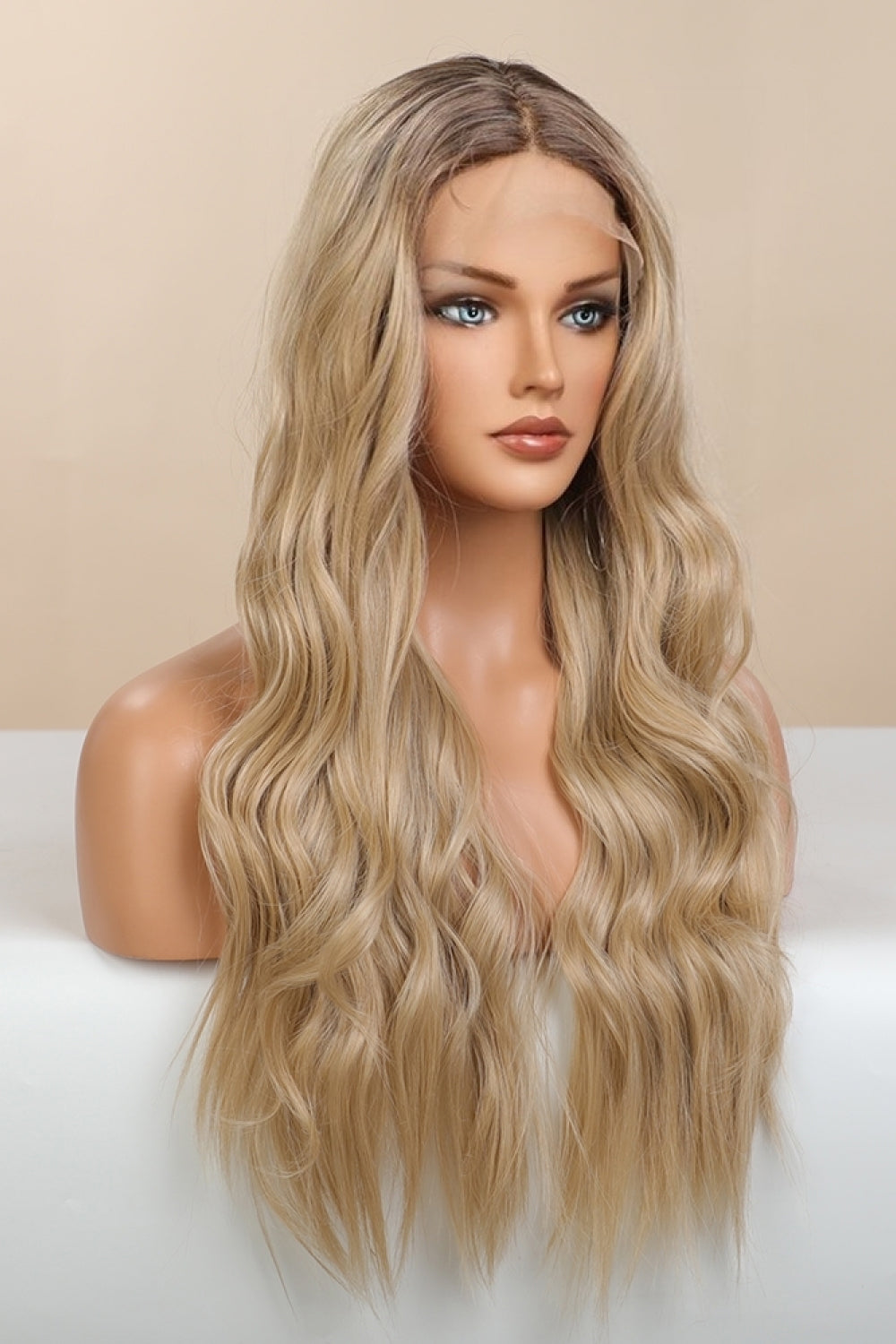 13*2" Lace Front Wigs Synthetic Long Wave 26'' 150% Density Trendsi