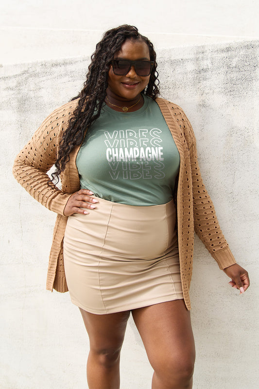 Simply Love CHAMPAGNE VIBES Short Sleeve T-Shirt
