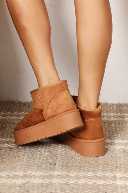 Legend Fleece Lined Chunky Platform Mini Boots