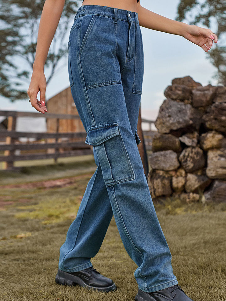 Bootcut Cargo Denim Jeans