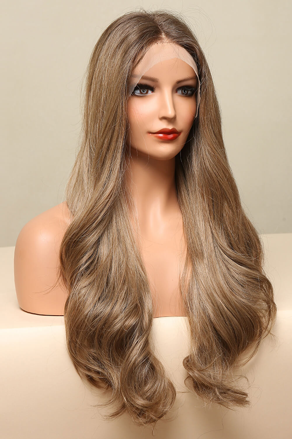 13*2" Lace Front Wigs Synthetic Long Wave 26" 150% Density in Golden Brown Trendsi