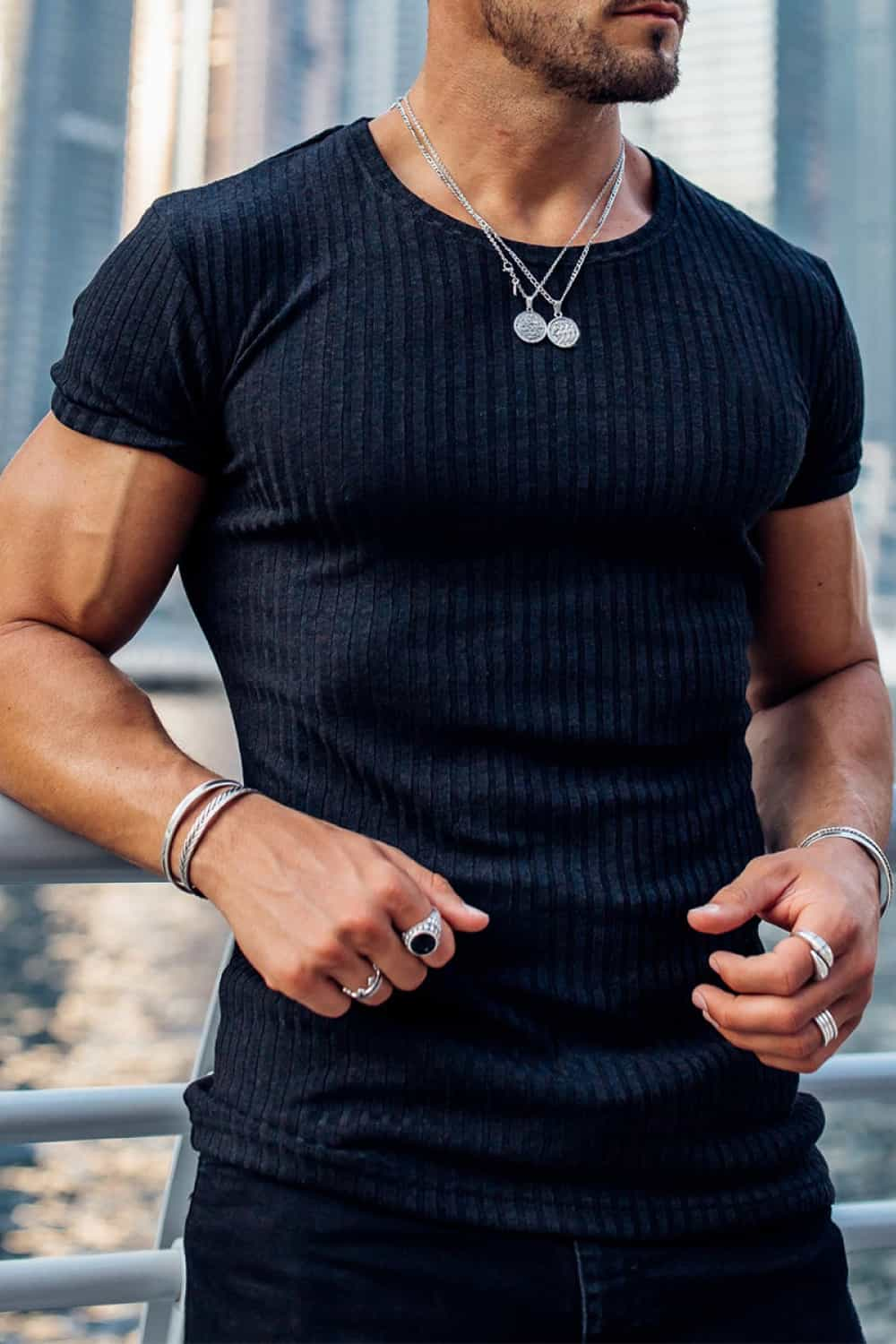 Men's Round Neck Short Sleeve T-Shirt Trendsi