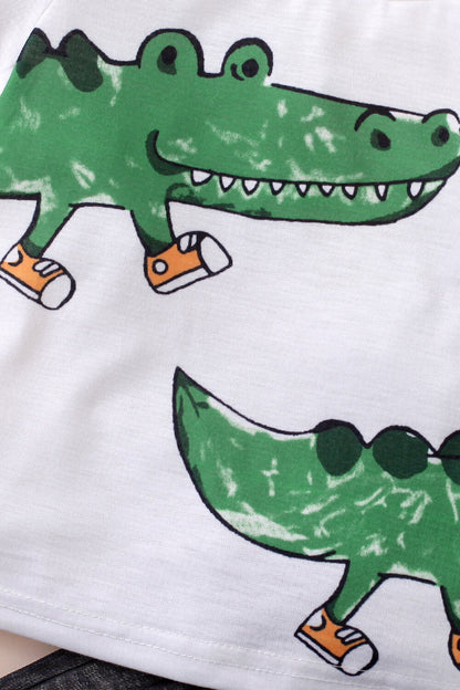 Baby Boy Dinosaur Graphic Tee and Shorts Set Trendsi