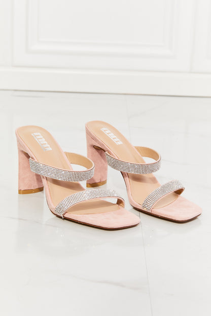 Leave A Little Sparkle Rhinestone Block Heel Sandal in Pink Trendsi