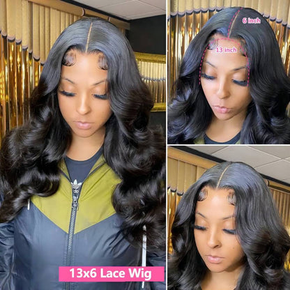 HD Transparent Body Wave Lace Front Pre Plucked Lace Frontal Wig - Black Lola’s Hidden Gem