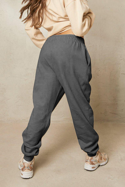 Simply Love Drawstring Heart Graphic Long Sweatpants