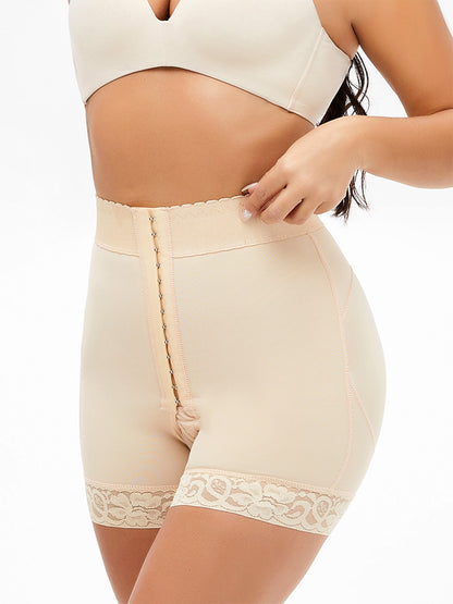 Lace Detail Hook-and-Eye Shaping Shorts