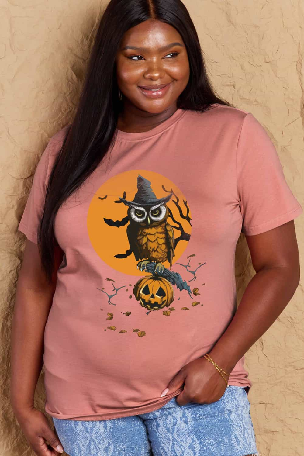 Simply Love Holloween Theme Graphic Cotton T-Shirt