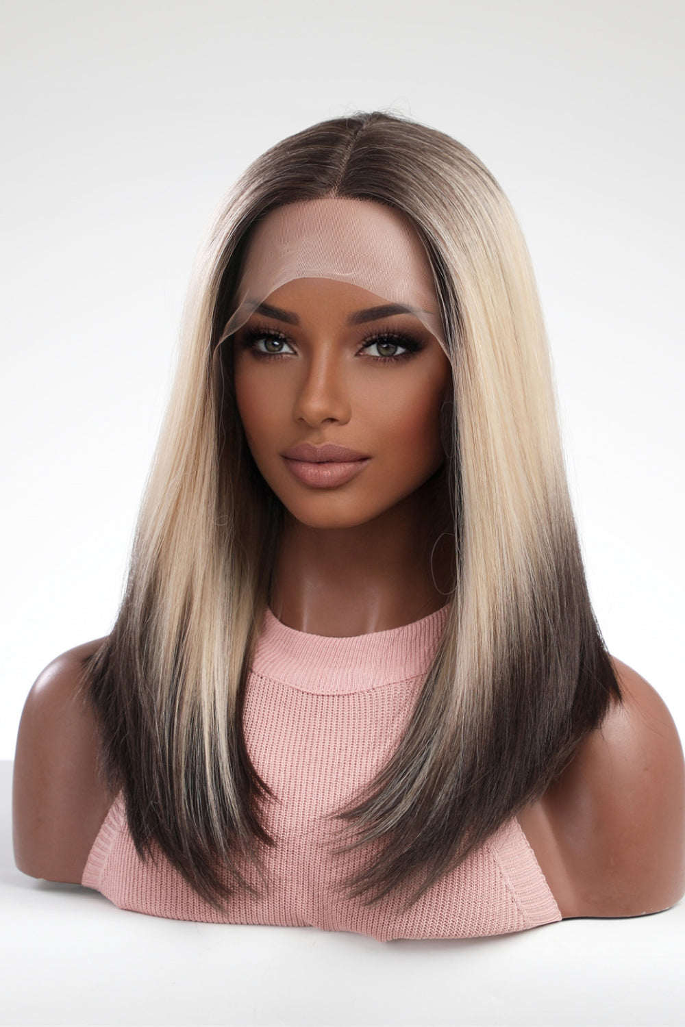 13*2" Lace Front Wigs Synthetic Long Straight 16" 150% Density Trendsi