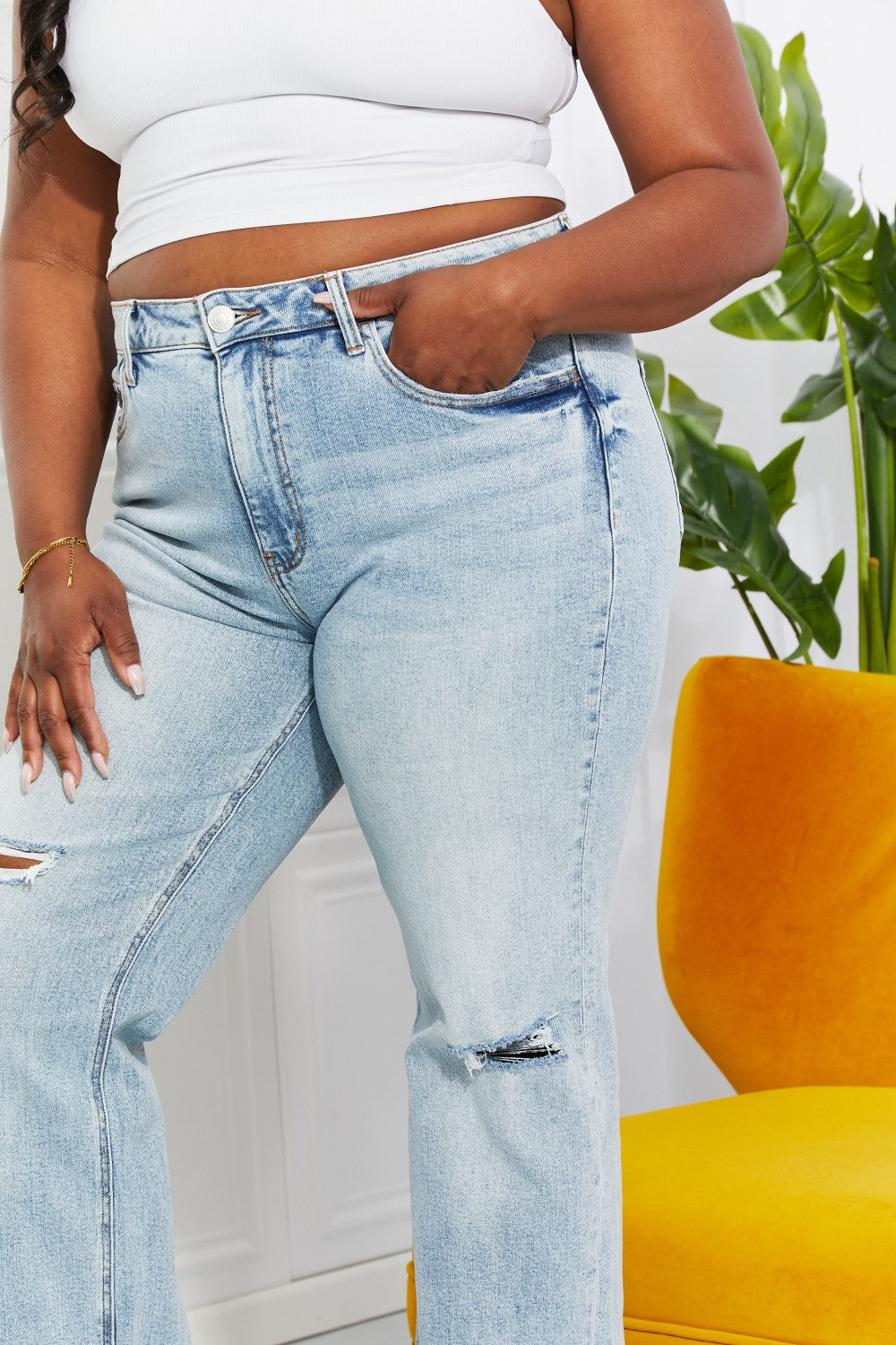 Allie 90's High Waist Dad Jean Trendsi