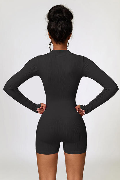 Half Zip Long Sleeve Sports Romper