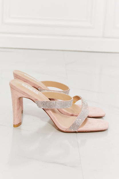 Leave A Little Sparkle Rhinestone Block Heel Sandal in Pink Trendsi