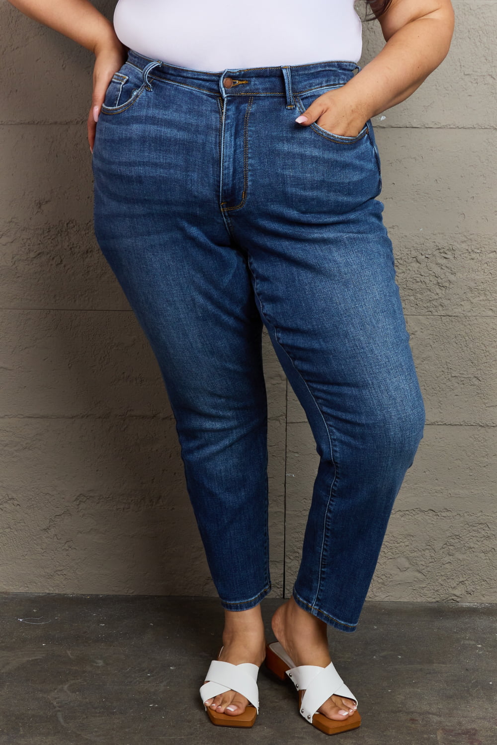 Judy Blue Taylor High Waist Shield Back Pocket Slim Fit Jeans