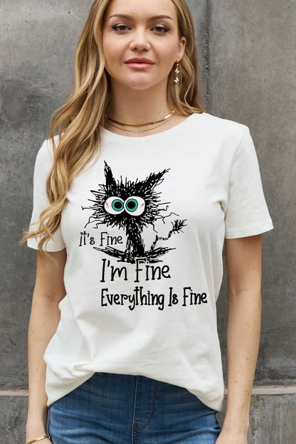 Simply Love IT‘S FINE IT‘S FINE EVERYTHING IS FINE Graphic Cotton Tee