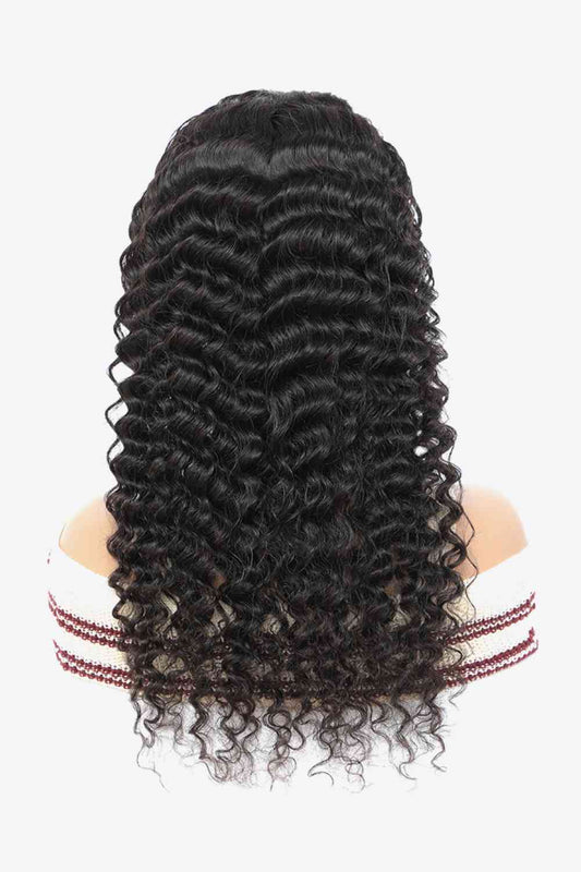 20” 13x4“ Lace Front Human Hair Curly Wig Natural Color 150% Density
