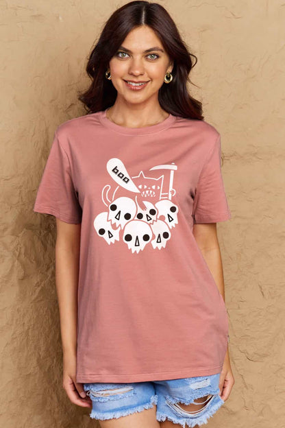 Simply Love Graphic BOO Cotton T-Shirt