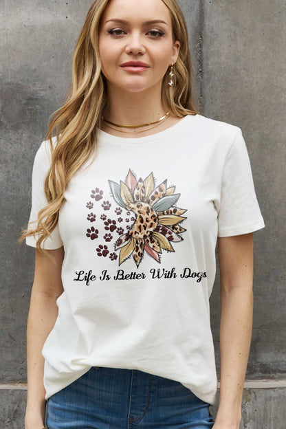 Simply Love Simply Love LIFE IS BETTER WITH DOGS Graphic Cotton Tee