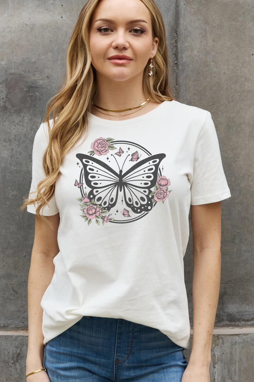 Simply Love Simply Size Butterfly Graphic Cotton Tee