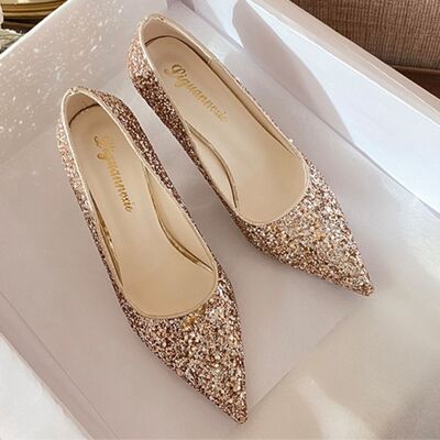 Glittered Stiletto Heel Pumps