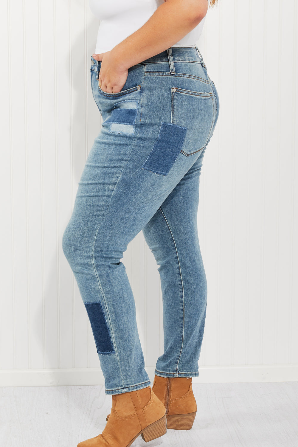 Patch Boyfriend Jeans Trendsi