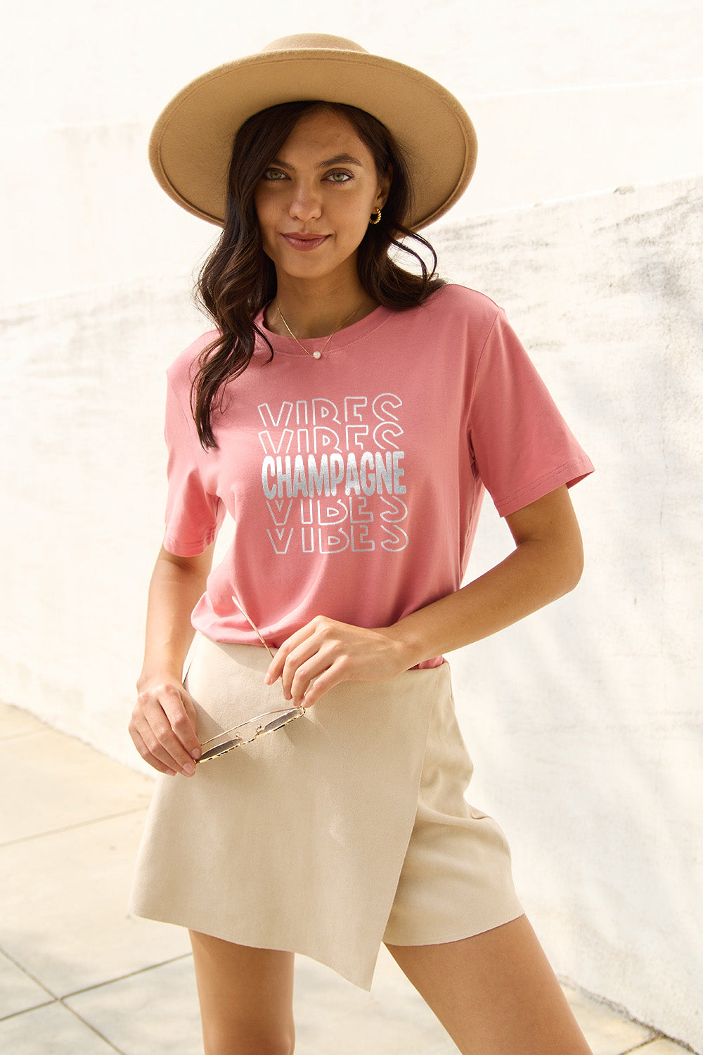 Simply Love CHAMPAGNE VIBES Short Sleeve T-Shirt