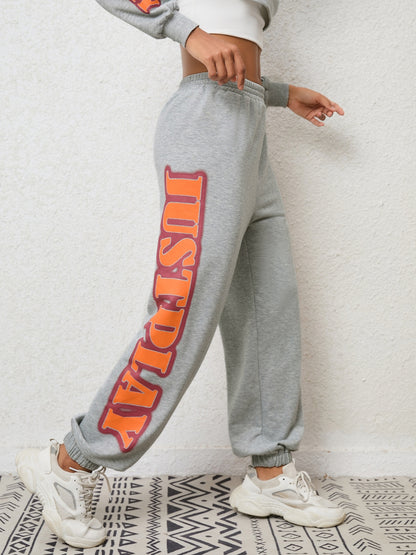 Cropped Sweatshirt and Sweatpants Set