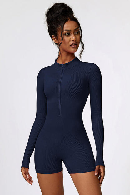 Half Zip Long Sleeve Sports Romper