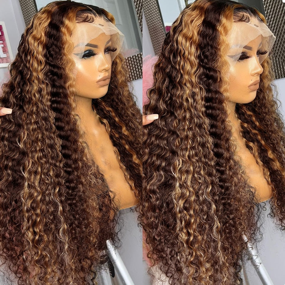 Highlight Wave Human Hair Curly Lace Front Brazilian Remy Wig Lola’s Hidden Gem