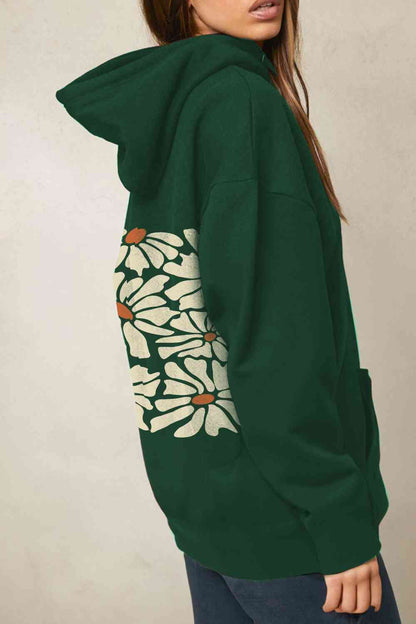 Simply Love Simply Love Dropped Shoulder Floral Graphic Hoodie