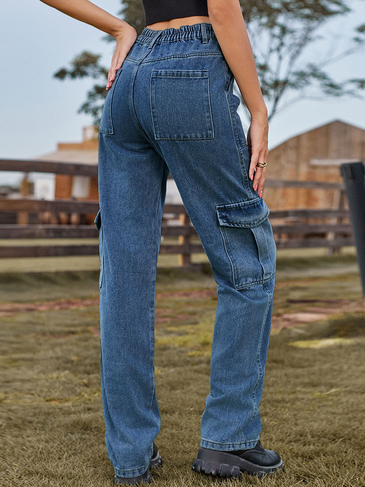 Bootcut Cargo Denim Jeans