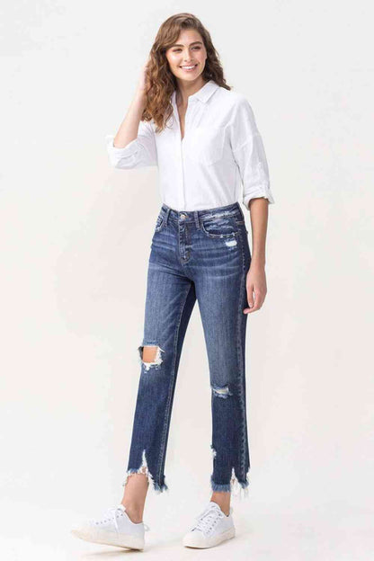 Lovervet Jackie High Rise Crop Straight Leg Jeans