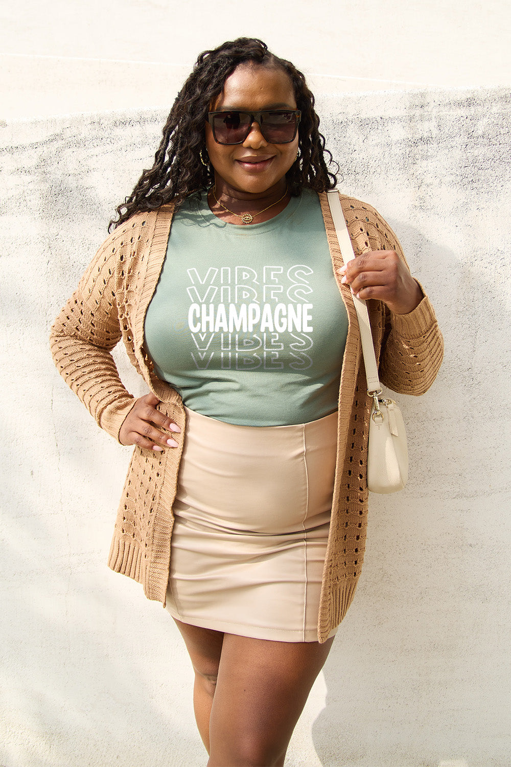 Simply Love CHAMPAGNE VIBES Short Sleeve T-Shirt