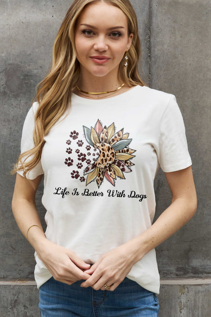 Simply Love Simply Love LIFE IS BETTER WITH DOGS Graphic Cotton Tee