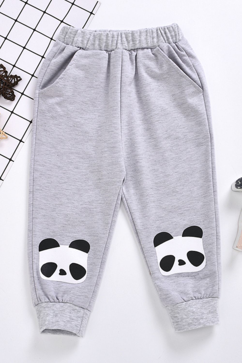 Kids Panda Graphic Joggers with Pockets Trendsi