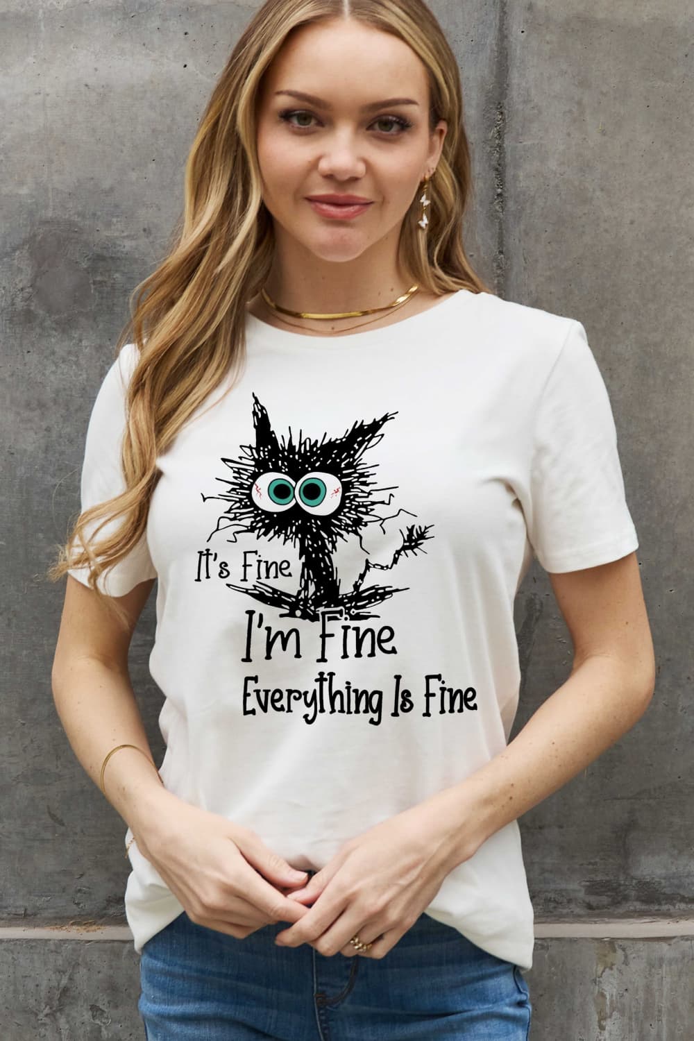 Simply Love IT‘S FINE IT‘S FINE EVERYTHING IS FINE Graphic Cotton Tee