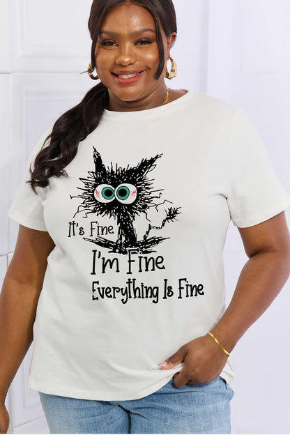 Simply Love IT‘S FINE IT‘S FINE EVERYTHING IS FINE Graphic Cotton Tee