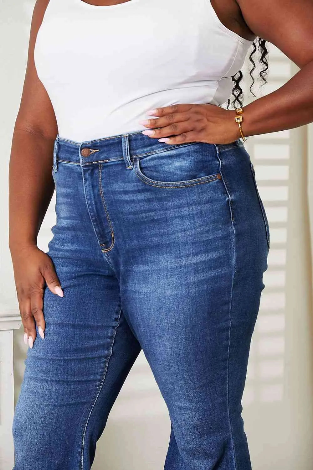 Judy Blue High Waist Wide Hem Flare Jeans