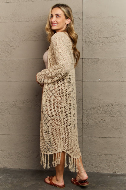 HEYSON Boho Chic Western Knit Fringe Cardigan