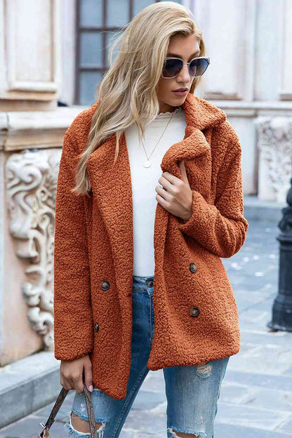 Lapel Collar Sherpa Coat