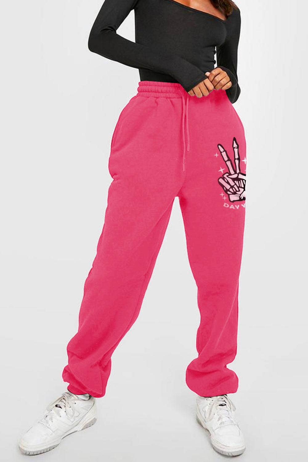 Simply Love Drawstring DAY YOU DESERVE Graphic Long Sweatpants